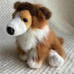 Ganz Webkinz HM149 Plush Collie Puppy Dog  Stuffed Animal Toy No Code